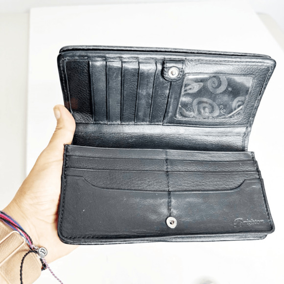 Brighton Leather Crossbody Clutch Wallet Organizer Bag Purse Removable Strap Vtg - Picture 5 of 6